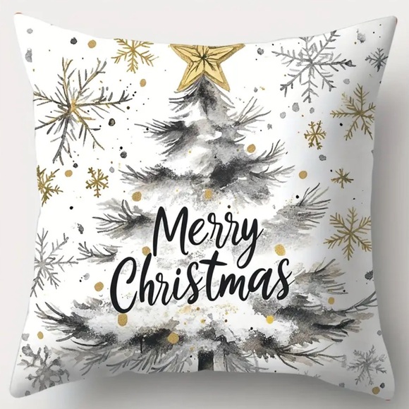 Holiday Decorative Pillow Covers Set - Gray and White - Picture 2 of 5